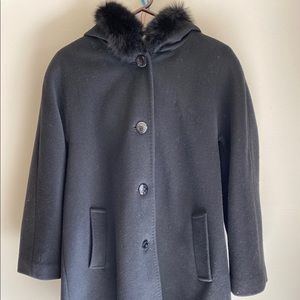 Winter coat color black with fur lined hood
